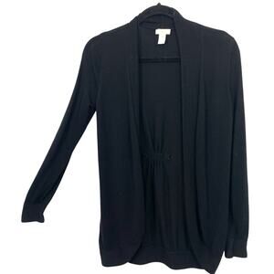 Chicos 0 Black Shrug Cardigan Small Lightweight Office Versatile Career Wear